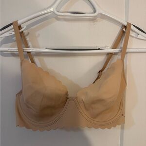 Aerie Scalloped Edge unlined Tan Bra